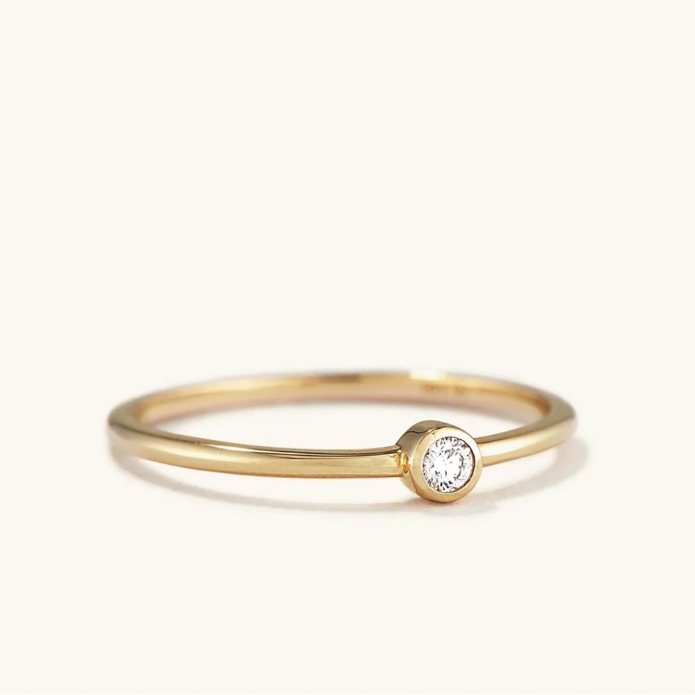 Mejuri Solo Diamond Ring 14k Gold and Natural Diamond